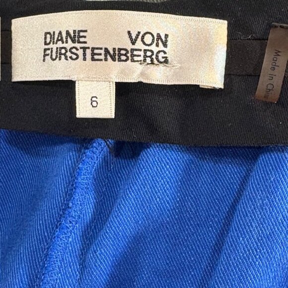 Diane Von Furstenberg Royal Blue Tapered Leg Dress Pants Size 6 - Picture 4 of 11